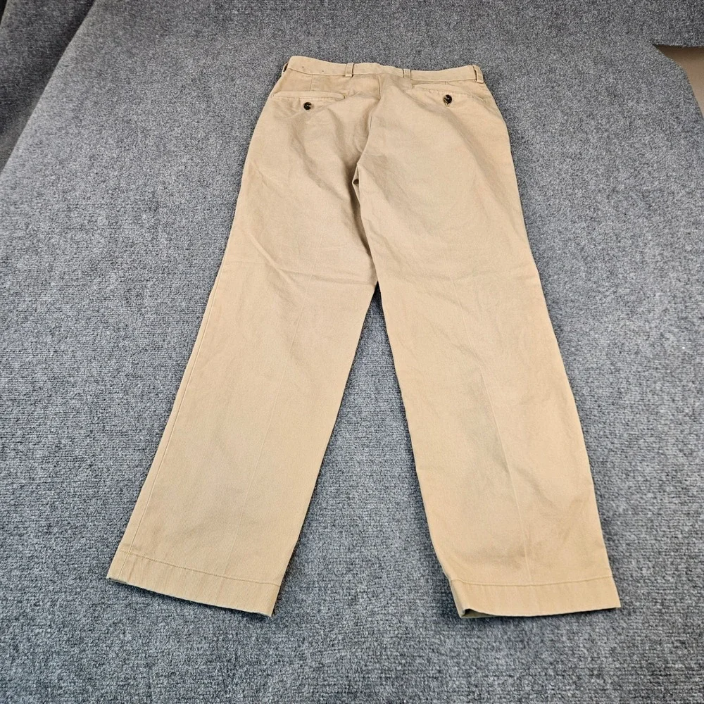 Brooks Brothers 346 Advantage Chino Clark Fit Khaki Pants Mens 30 Tan Cotton